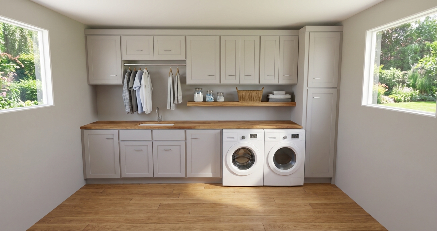 AI rendered result - laundry room
